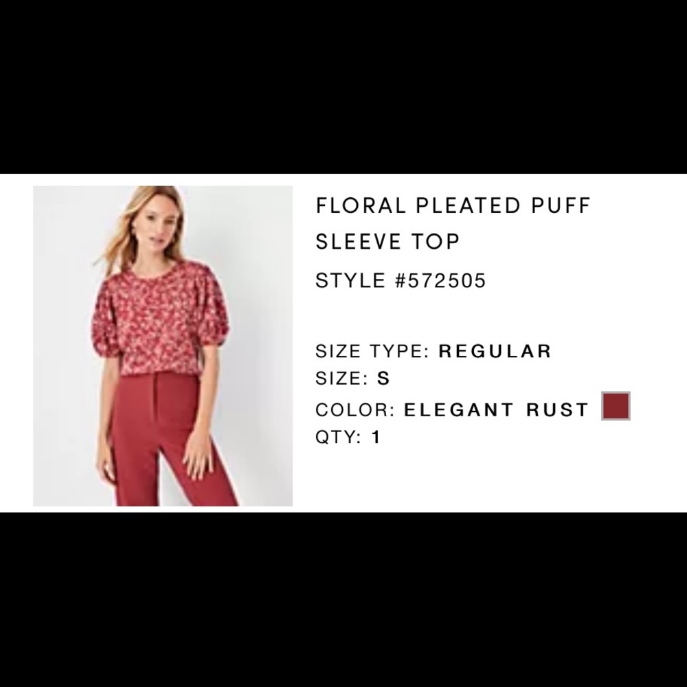 ✅Ann Taylor Puff sleeve top.